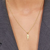 Melted Scoria Rock Necklace 18K Gold Plated