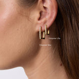 Square Crystal Hoop & Stud Set 18K Gold Plated