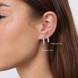 Square Crystal Hoop & Stud Set 925 Silver