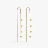 Hammered Drop Chain Earrings 18K Gold Plated