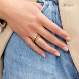 Panzer Faceted Ring 18K Gold Plated 7 mm