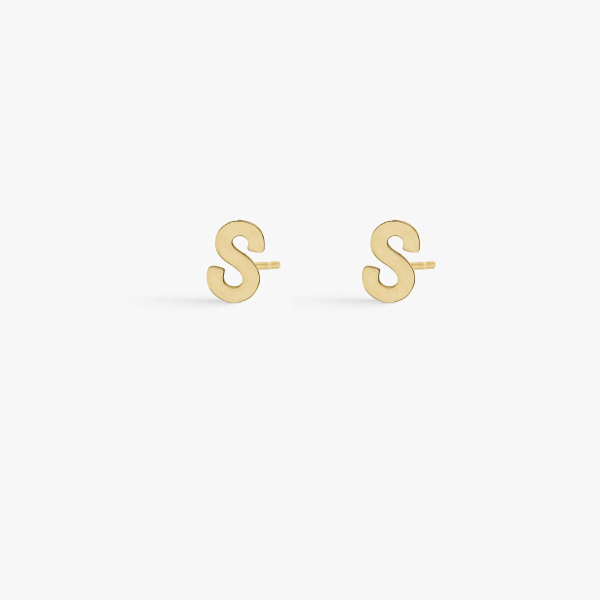 Classic Letter Stud Earrings 18K Gold Plated