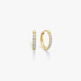 Classic Crystal Hoop Earrings 18K Gold Plated · 10 mm
