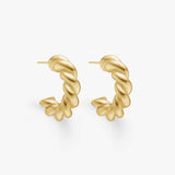 Twisted Hoop Earrings 18K Gold Plated · 18 mm