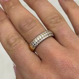 Crystal Band Ring, 18K Gold Plated, 6 mm