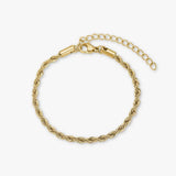 Rope Chain Bracelet 18K Gold Plated · 3 mm