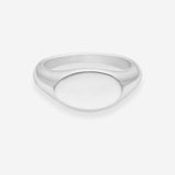 Oval Signet Ring, 925 Silver Plated