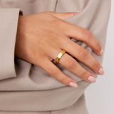 Hammered Band Ring 18K Gold Plated · 4 mm