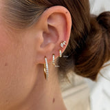 Classic Crystal Helix Hoops, 18K Gold Plated, 8 mm