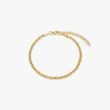 Anchor Facet Bracelet, 18K Gold Plated, 3 mm