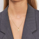 Melted Scoria Rock Necklace 18K Gold Plated