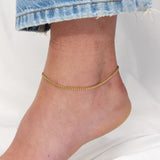 Panzer Facet Anklet, 18K Gold Plated, 3 mm