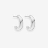 Classic Dome Hoop Earrings, 925 Silver Plated, 10 mm