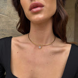 Teardrop Crystal Choker, 18K Gold Plated