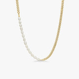 Panzer Faceted Pearl Necklace 18K Gold Plated 5 mm