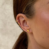 Classic Crystal Helix Hoops, 18K Gold Plated, 8 mm