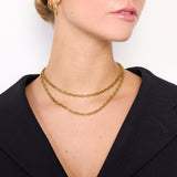 Anchor Facet Necklace, 18K Gold Plated, 4.5 mm