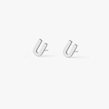 Classic Letter Stud Earrings 925 Silver Mini