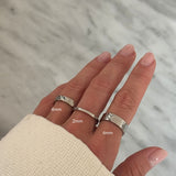 Hammered Band Ring, 925 Silver, 4 mm