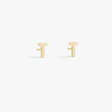 Classic Letter Stud Earrings — Mini 18K Gold Plated