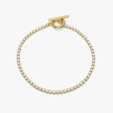 Tennis Crystal Bracelet, 18K Gold Plated, 2 mm