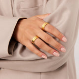 Hammered Band Ring 18K Gold Plated · 6 mm