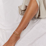 Panzer Facet Pearl Anklet, 18K Gold Plated, 3 mm