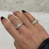 Crystal Band Ring, 18K Gold Plated, 6 mm