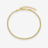 Panzer Facet Anklet, 18K Gold Plated, 3 mm
