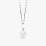 Classic Pearl Pendant, 925 Silver, 7 mm