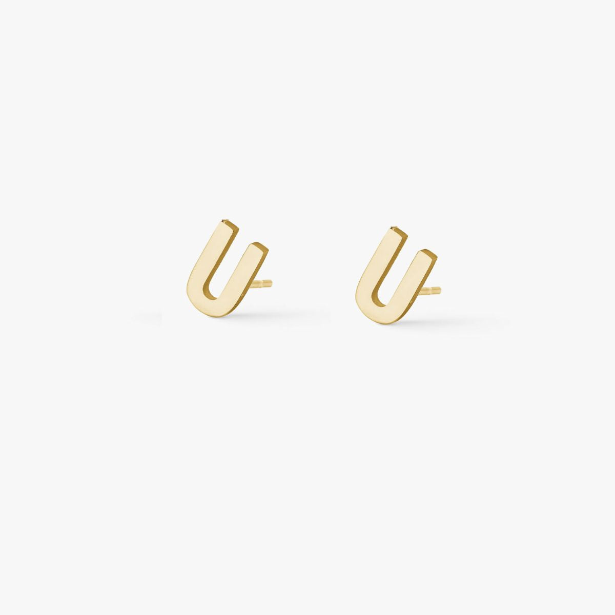 Classic Letter Stud Earrings — Mini 18K Gold Plated