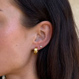 Heart Crystal Stud Earrings 18K Gold Plated