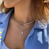 Hammered Drop Necklace 18K Gold Plated