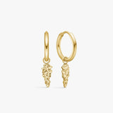 Classic Scoria Rock Hoop Earrings 18K Gold Plated · 10 mm