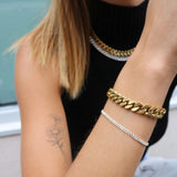 Panzer Facet Bracelet, 18K Gold Plated, 10 mm