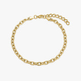 Facet Anchor Anklet, 18K Gold Plated, 4.5 mm