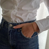 Anchor Facet Bracelet, 18K Gold Plated, 4.5 mm