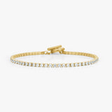 Tennis Crystal Bracelet, 18K Gold Plated, 2 mm