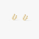 Classic Letter Stud Earrings 18K Gold Plated