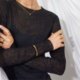 Hammered Bangle 18K Gold Plated · 5 mm