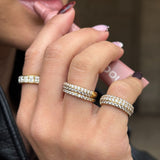 Crystal Band Ring, 18K Gold Plated, 6 mm