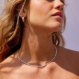 Facet Curb Chain Necklace in 925 Silver, 3 mm