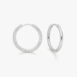 Classic Hoop Earrings, 925 Silver, 16 mm