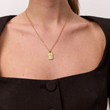 Melted Square Necklace 18K Gold Plated