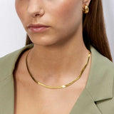 Flat Snake Jewelry Set 18K Gold Plated · 4 mm