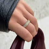 Crystal Band Ring, 18K Gold Plated, 6 mm
