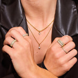 Crystal Band Ring, 18K Gold Plated, 2 mm