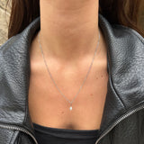 Teardrop Crystal Pendant, 925 Silver