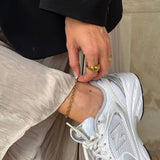 Facet Anchor Anklet, 18K Gold Plated, 4.5 mm