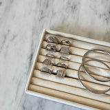 Square Crystal Signet Ring, 925 Silver